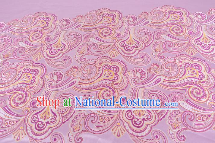 Chinese Traditional Costume Royal Palace Printing Pink Satin Brocade Fabric, Chinese Ancient Clothing Drapery Hanfu Cheongsam Material