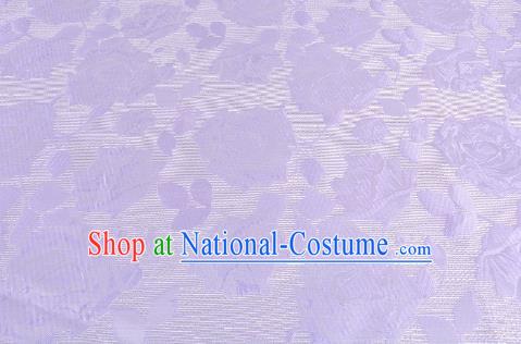 Chinese Traditional Costume Royal Palace Rose Pattern Purple Brocade Fabric, Chinese Ancient Clothing Drapery Hanfu Cheongsam Material