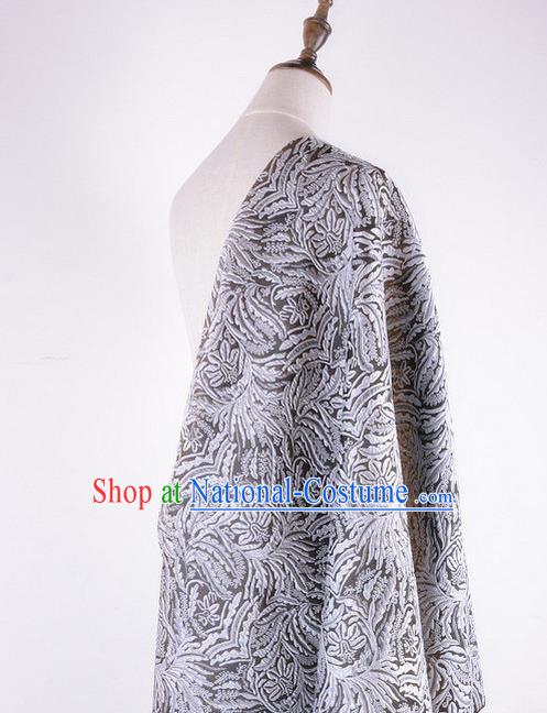 Chinese Traditional Costume Royal Palace Pattern Grey Brocade Fabric, Chinese Ancient Clothing Drapery Hanfu Cheongsam Material