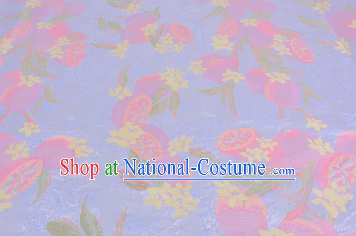 Chinese Traditional Costume Royal Palace Lotus Root Pattern Blue Satin Brocade Fabric, Chinese Ancient Clothing Drapery Hanfu Cheongsam Material