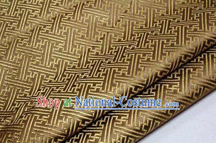 Chinese Traditional Costume Royal Palace Pattern Mongolian Robe Bronze Brocade Fabric, Chinese Ancient Clothing Drapery Hanfu Cheongsam Material