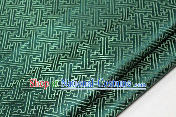 Chinese Traditional Costume Royal Palace Pattern Mongolian Robe Green Brocade Fabric, Chinese Ancient Clothing Drapery Hanfu Cheongsam Material