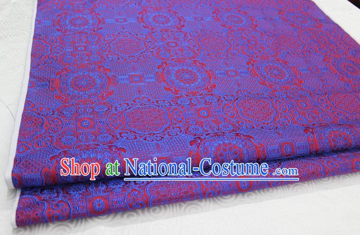 Chinese Traditional Royal Palace Pattern Mongolian Robe Purple Brocade Fabric, Chinese Ancient Costume Drapery Hanfu Cheongsam Material