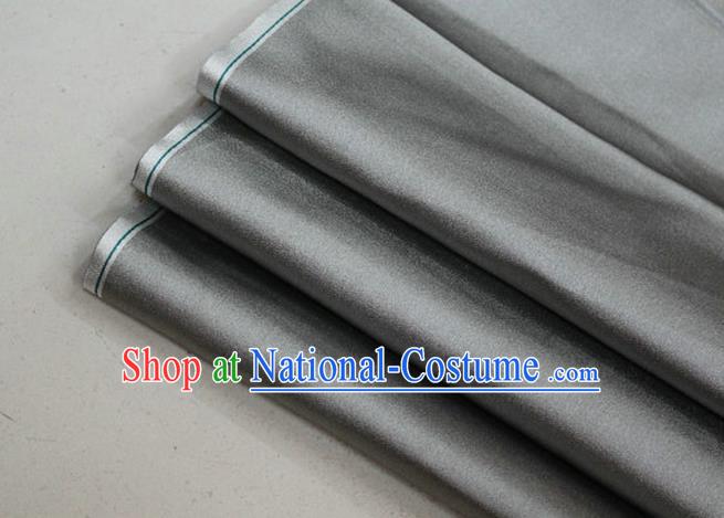 Chinese Traditional Royal Palace Mongolian Robe Grey Satin Brocade Fabric, Chinese Ancient Costume Drapery Hanfu Cheongsam Material