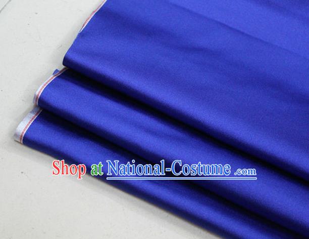 Chinese Traditional Royal Palace Mongolian Robe Royalblue Satin Brocade Fabric, Chinese Ancient Costume Drapery Hanfu Cheongsam Material