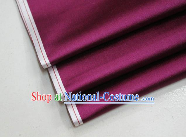 Chinese Traditional Royal Palace Mongolian Robe Amaranth Satin Brocade Fabric, Chinese Ancient Costume Drapery Hanfu Cheongsam Material