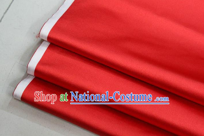 Chinese Traditional Royal Palace Mongolian Robe Red Satin Brocade Fabric, Chinese Ancient Costume Drapery Hanfu Cheongsam Material