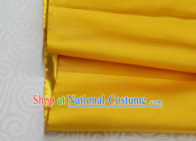 Chinese Traditional Royal Palace Mongolian Robe Golden Satin Brocade Fabric, Chinese Ancient Costume Drapery Hanfu Cheongsam Material