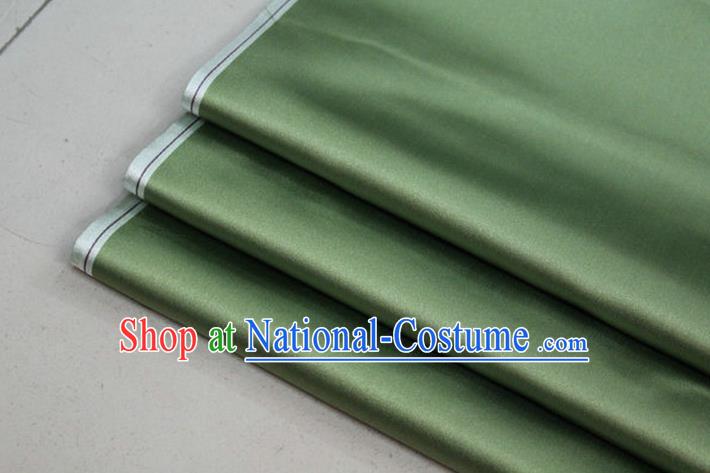 Chinese Traditional Royal Palace Mongolian Robe Grass Green Satin Brocade Fabric, Chinese Ancient Costume Drapery Hanfu Cheongsam Material