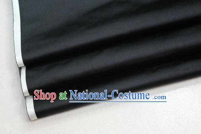 Chinese Traditional Royal Palace Mongolian Robe Black Satin Brocade Fabric, Chinese Ancient Costume Drapery Hanfu Cheongsam Material