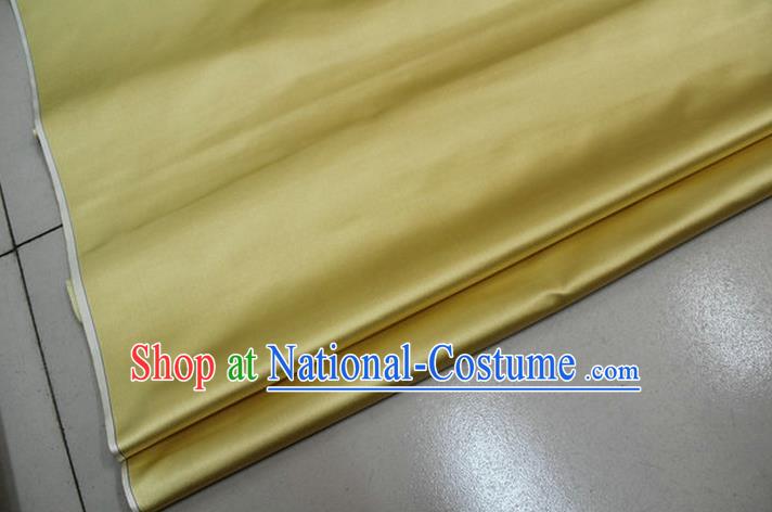 Chinese Traditional Royal Palace Mongolian Robe Yellow Satin Brocade Fabric, Chinese Ancient Costume Drapery Hanfu Cheongsam Material