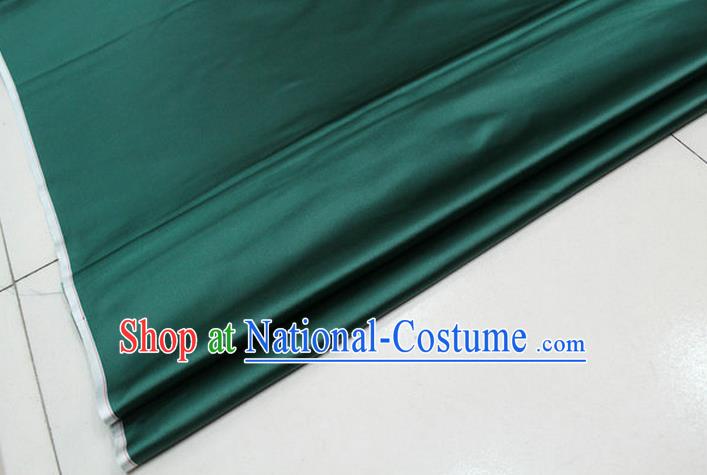 Chinese Traditional Royal Palace Mongolian Robe Atrovirens Satin Brocade Fabric, Chinese Ancient Costume Drapery Hanfu Cheongsam Material