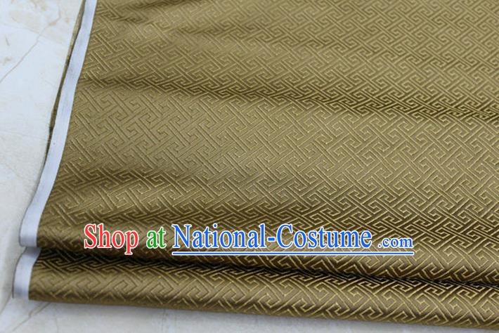 Chinese Traditional Royal Palace Back Pattern Mongolian Robe Bronze Satin Brocade Fabric, Chinese Ancient Costume Drapery Hanfu Tang Suit Material