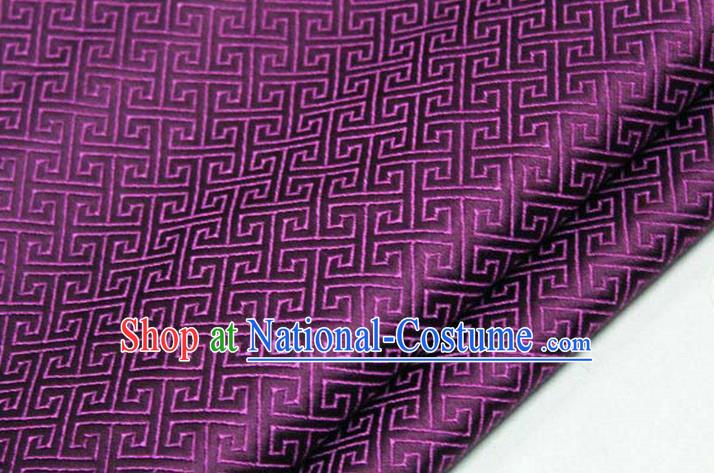 Chinese Traditional Royal Palace Back Pattern Mongolian Robe Amaranth Satin Brocade Fabric, Chinese Ancient Costume Drapery Hanfu Tang Suit Material