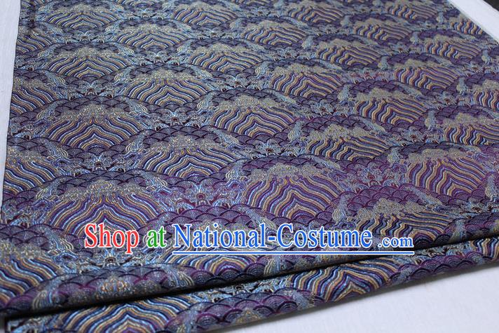 Chinese Traditional Royal Palace Pattern Mongolian Robe Purple Brocade Fabric, Chinese Ancient Emperor Costume Drapery Hanfu Tang Suit Material