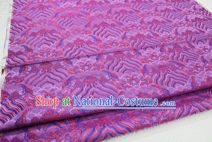 Chinese Traditional Royal Palace Pattern Mongolian Robe Amaranth Brocade Fabric, Chinese Ancient Emperor Costume Drapery Hanfu Tang Suit Material