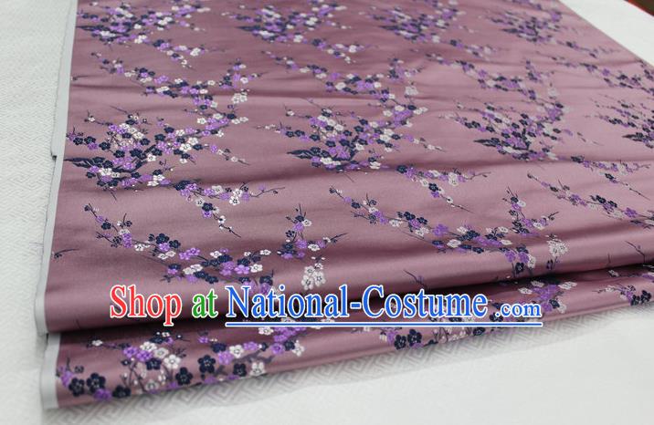 Chinese Traditional Royal Palace Wintersweet Pattern Cheongsam Deep Pink Brocade Fabric, Chinese Ancient Emperor Costume Drapery Hanfu Tang Suit Material