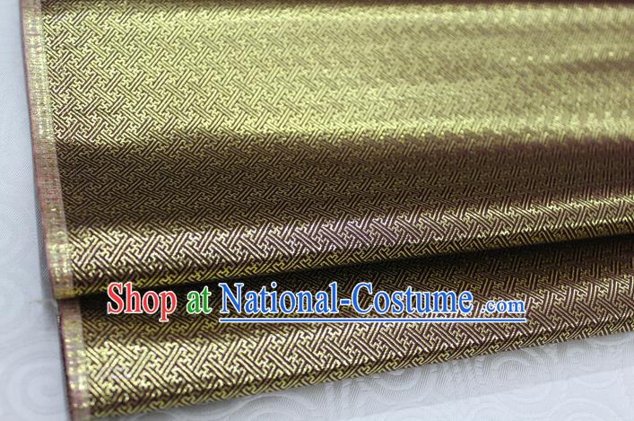 Chinese Traditional Royal Palace Pattern Mongolian Robe Mud Golden Brocade Fabric, Chinese Ancient Emperor Costume Drapery Hanfu Tang Suit Material