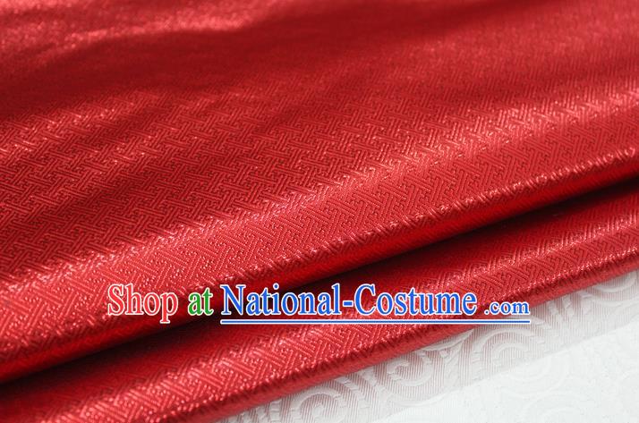 Chinese Traditional Royal Palace Pattern Mongolian Robe Red Brocade Fabric, Chinese Ancient Emperor Costume Drapery Hanfu Tang Suit Material