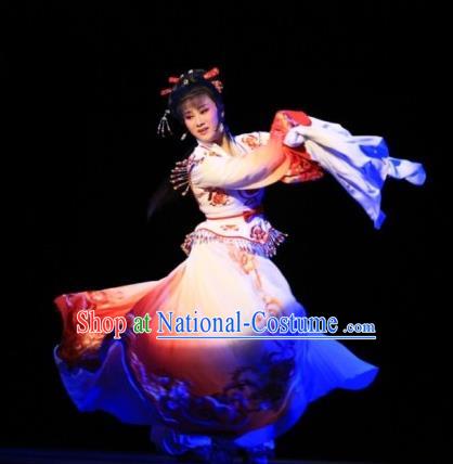 Traditional Ancient Chinese Dancing Costume, Chinese Folk Dance Water Sleeves Dress, Chinese Imperial Emperess Embroidery Costume for Women