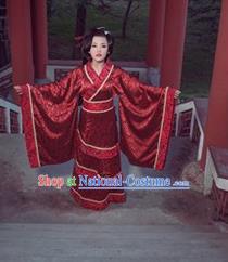 Traditional Ancient Chinese Imperial Consort Wedding Costume, Elegant Hanfu Clothing Chinese Han Dynasty Young Lady Full Sleeves Clothing for Women