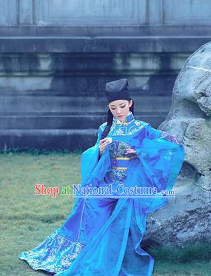 Traditional Ancient Chinese Yueju Opera Niche Costume, Elegant Hanfu Clothing Chinese Yueju Opera Tang Dynasty Young Male Water Sleeves Clothing for Men