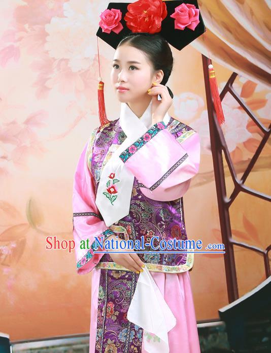 Traditional Ancient Chinese Imperial Princess Costume, Chinese Qing Dynasty Manchu Dress, Cosplay Chinese Mandchous Imperial Princess Clothing for Women