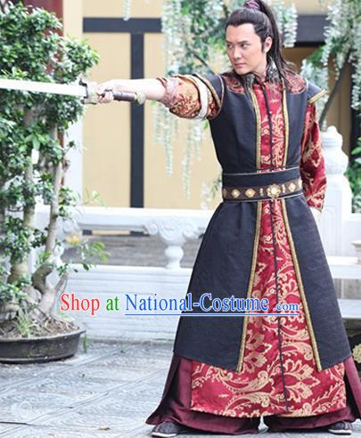 Ancient Chinese Swordsman Costumes Han Dynasty General Clothing for Men