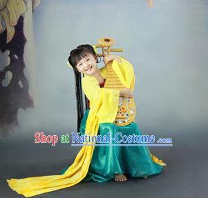 Traditional Ancient Chinese Imperial Princess Children Costume, Chinese Tang Dynasty Little Girl Dress, Cosplay Chinese Concubine Hanfu Clothing for Kids