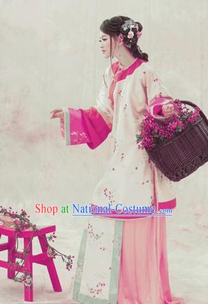 Traditional Ancient Chinese Qing Dynasty Costume, Chinese Republic of China Young Lady Dress Hanfu Clothing for Women