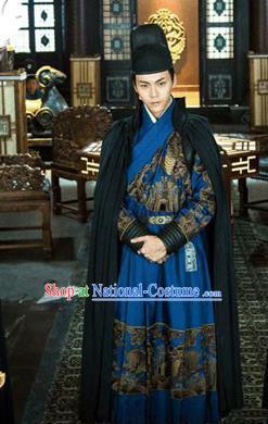 Traditional Ancient Chinese Ming Dynasty Imperial Bodyguard Costume, Imperial Guards Dress Hanfu Clothing for Men