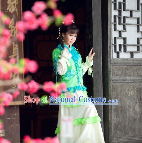 Traditional Ancient Chinese Green Swordsman Costumes for Women