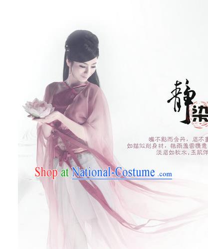 Traditional Ancient Chinese Water Sleeves Dance Costume, Elegant Chinese Han Dynasty Imperial Consort Clothing for Women