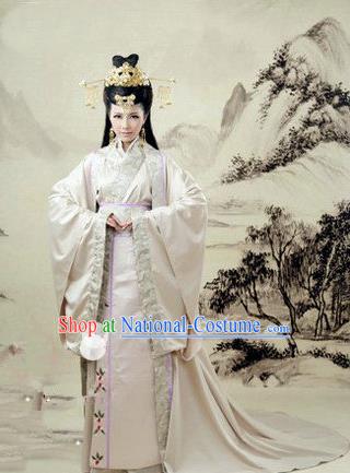 Traditional Ancient Chinese Imperial Consort Costume, Elegant Hanfu Swordsman Clothing Chinese Han Dynasty Imperial Emperess Tailing Embroidered Clothing for Women