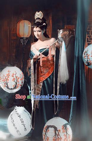 Traditional Ancient Chinese Imperial Consort Costume, Elegant Tube Hanfu Dress Clothing Chinese Tang Dynasty Imperial Emperess Tailing Clothing for Women