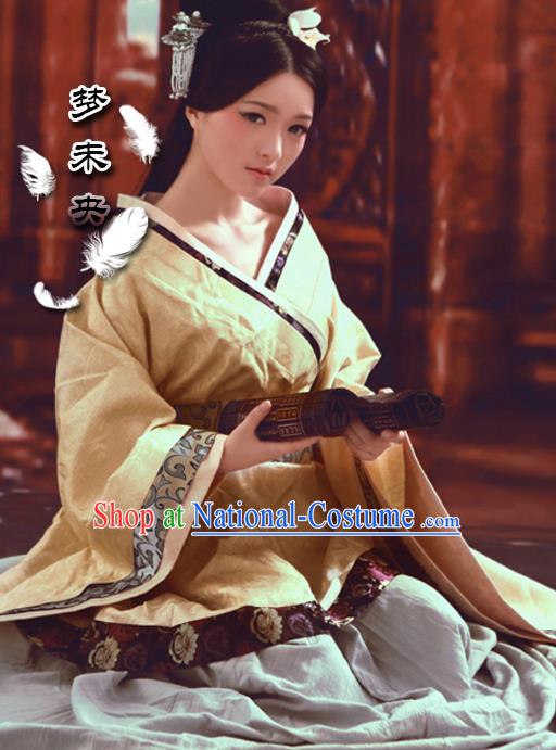 Traditional Ancient Chinese Female Costume, Elegant Hanfu Clothing Chinese Han Dynasty Imperial Princess Clothing for Women