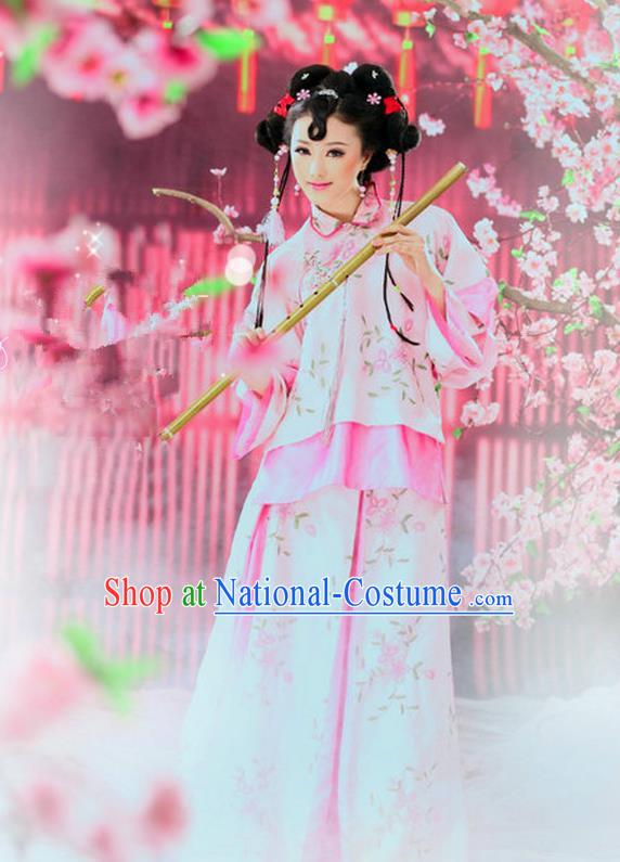 Ancient Chinese Costume Xiuhe Suits, Chinese Qing Dynasty Young Lady Embroidered Clothing for Women