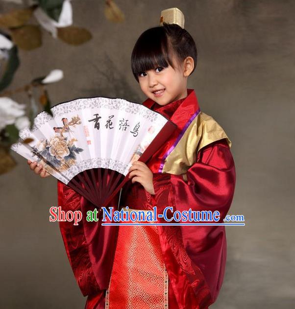 Traditional Ancient Chinese Nobility Childe Children Costume, Children Elegant Hanfu Dress Chinese Han Dynasty Imperial Prince Clothing for Kids