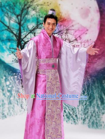 Traditional Ancient Chinese Nobility Childe Costume, Hanfu Dress Chinese Tang Dynasty Imperial Prince Embroidered Clothing for Men