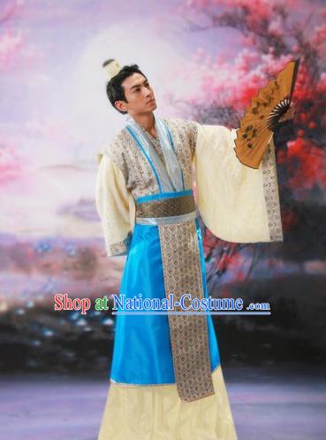 Traditional Ancient Chinese Nobility Childe Costume, Chinese Scholar Hanfu Dress Chinese Tang Dynasty Imperial Prince Clothing for Men