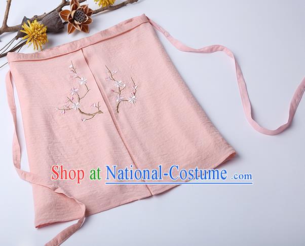 Traditional Ancient Chinese Costume Chest Wrap, Elegant Hanfu Boob Tube Top Clothing Chinese Song Dynasty Embroidery Plum Blossom Pink Condole Belt for Women