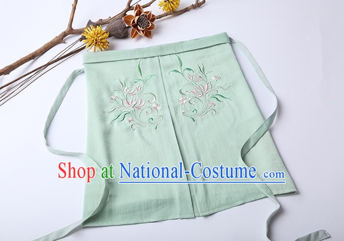 Traditional Ancient Chinese Costume Chest Wrap, Elegant Hanfu Boob Tube Top Clothing Chinese Song Dynasty Embroidery Lotus Green Condole Belt for Women