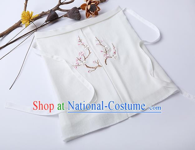 Traditional Ancient Chinese Costume Chest Wrap, Elegant Hanfu Boob Tube Top Clothing Chinese Song Dynasty Embroidery Plum Blossom White Condole Belt for Women