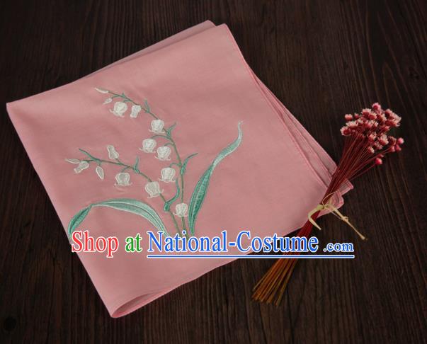 Traditional Ancient Chinese Palace Embroidered Keiskei Peachy Handkerchief for Women