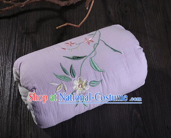 Traditional Ancient Chinese Embroidered Muff Embroidered Gardenia  Purple Handwarmers for Women