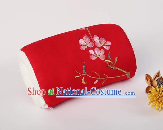 Traditional Ancient Chinese Embroidered Muff Embroidered Peach Blossom Bolster Red Handwarmers for Women