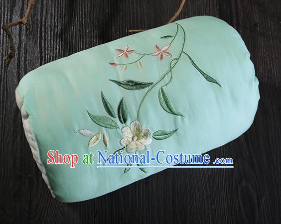 Traditional Ancient Chinese Embroidered Muff Embroidered Gardenia Green Handwarmers for Women