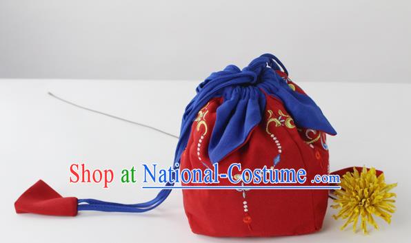 Traditional Ancient Chinese Embroidered Handbags Embroidered Stupa Wreaths All Lines Bag for Women