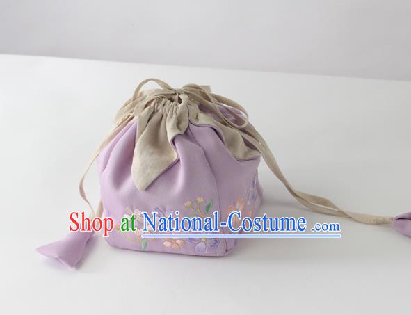 Traditional Ancient Chinese Embroidered Handbags Embroidered Sakura Lilac Bag for Women