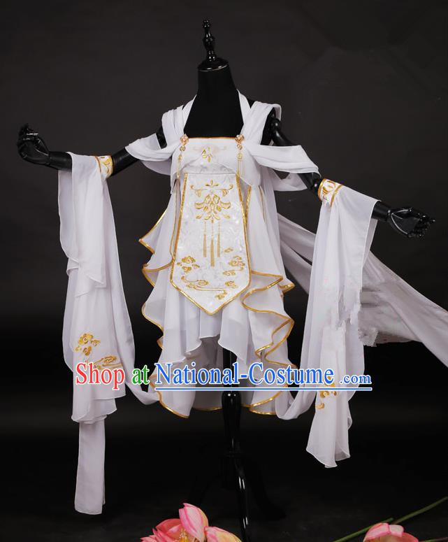 Traditional Asian Chinese Ancient Princess Costume, Elegant Hanfu Dance Water Sleeves Clothing, Chinese Imperial Princess Embroidered Clothing, Chinese Fairy Princess Empress Cosplay Costumes for Women